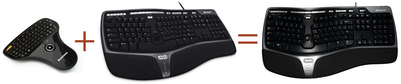 Wireless mouse + Microsoft Keyboars = Better Keyboard